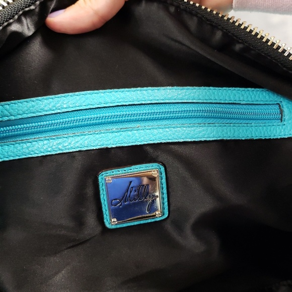 Milly Teal Leather Work Bag with Cross Body Strap - Picture 3 of 8